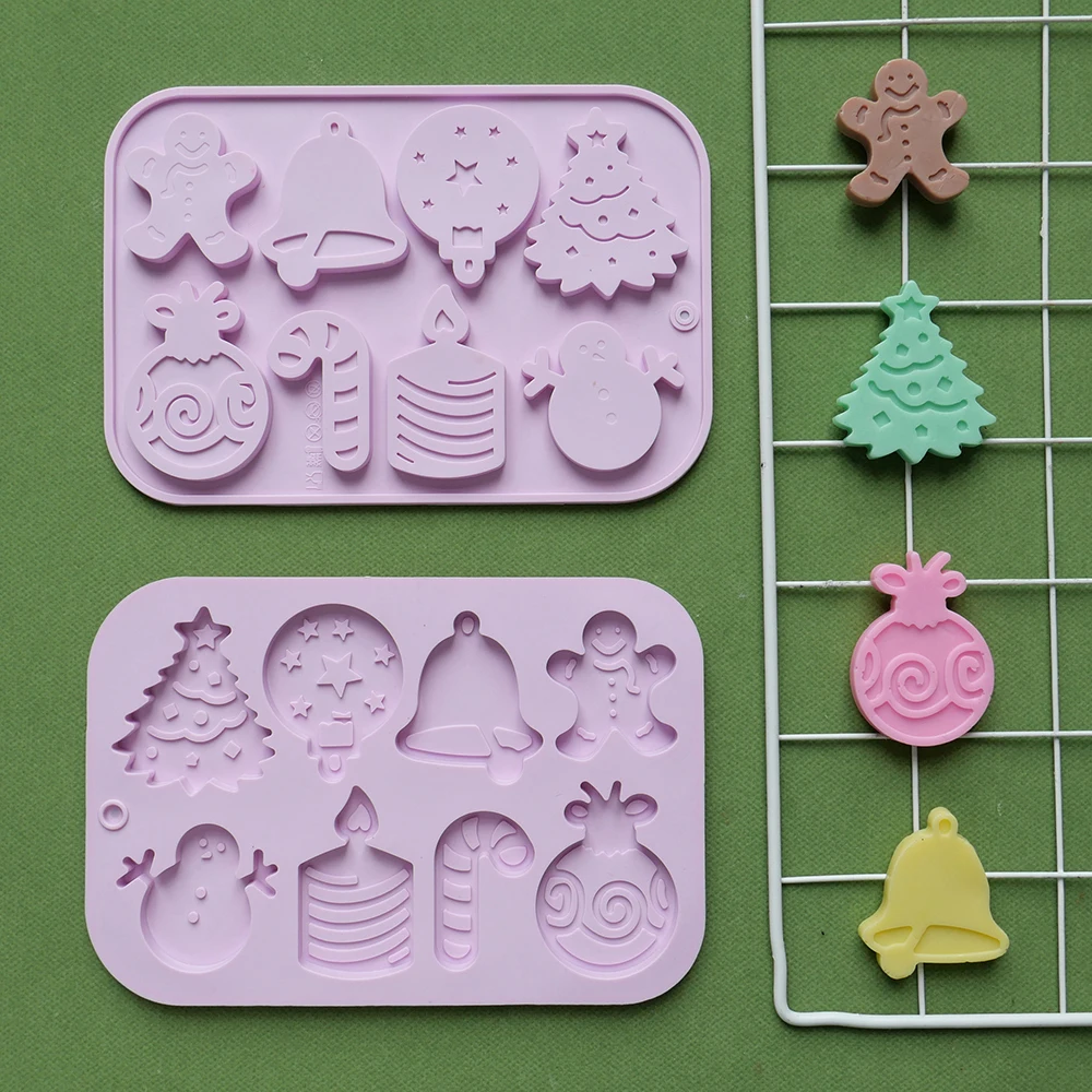 1pc Christmas Chocolate Mold 8-Hole with Various Holiday Shapes, 3D Silicone Candy Mold... - SKU SCM01717 - UGI Packaging