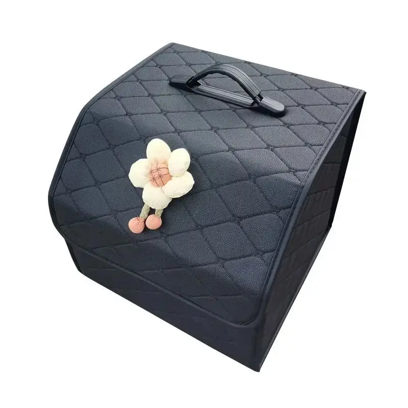 Car Trunk Organizer Box Large Capacity Auto Multiuse Tools Storage Bag Stowing Tidying Leather Folding For Emergency Storage Box