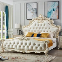 Lit de princesse moderne de style européen, tête de lit fantaisie, cadre simple, lit de luxe, meubles de chambre à coucher, Letto Matrimoniale 3
