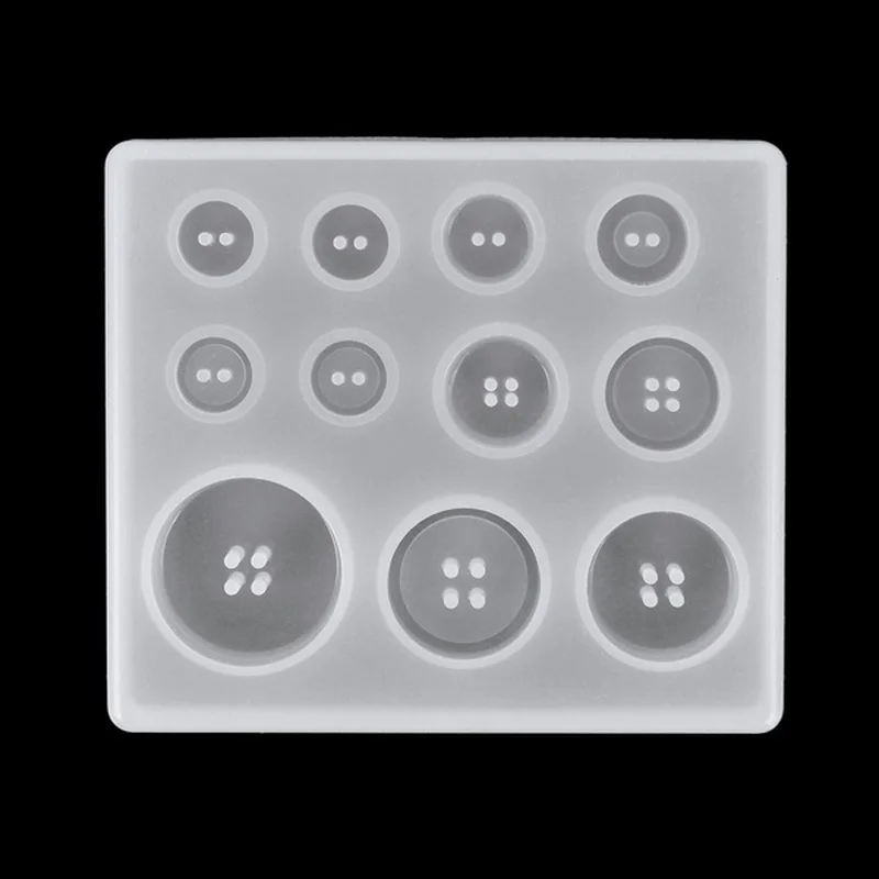 Button Mold with Hole Mold Non-stick Art Mold Decoration Cake Baking Tools DIY Silicone Mold Resin Button