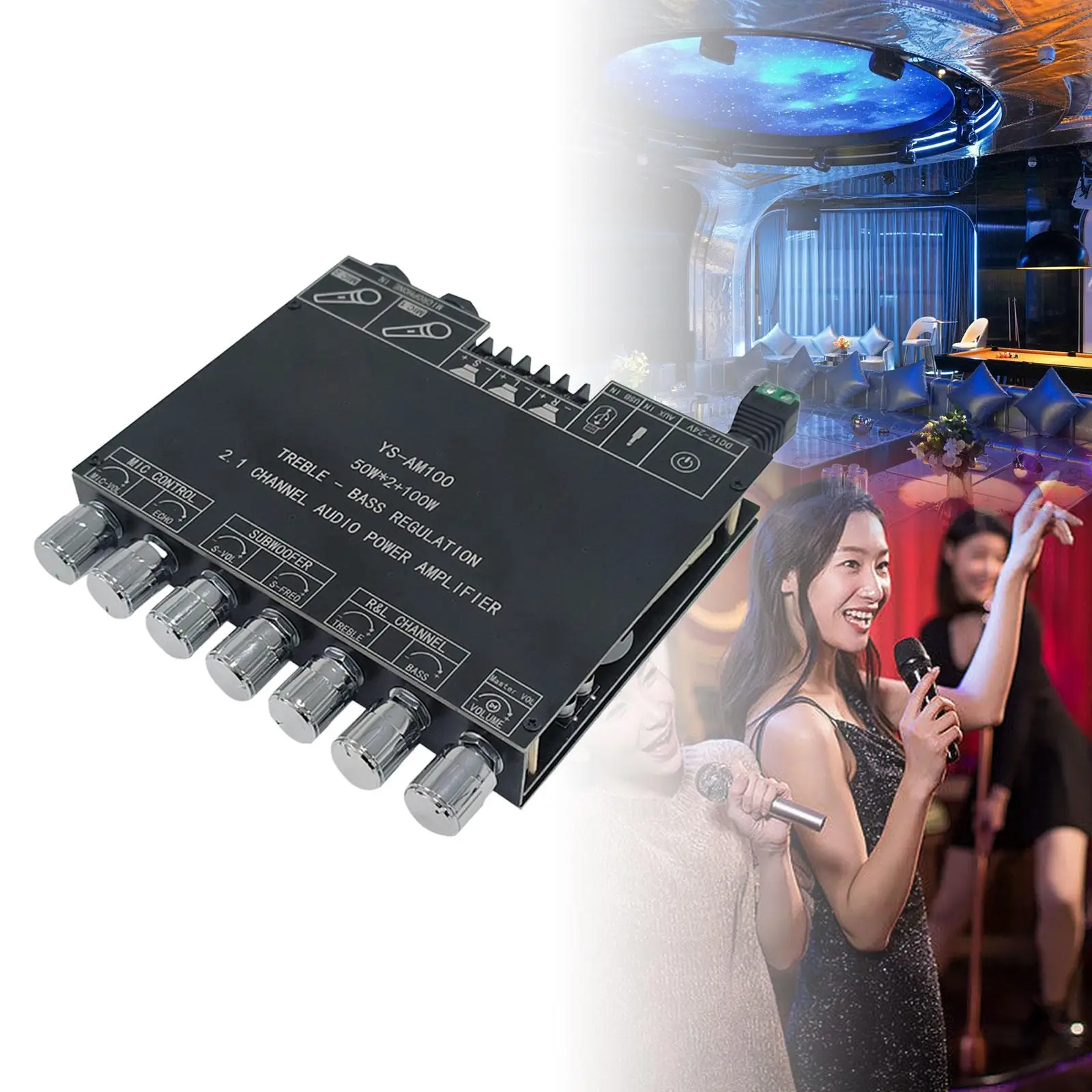 Power Amplifier Board Multifunction 2.1 Channel for Car Home Theater DIY