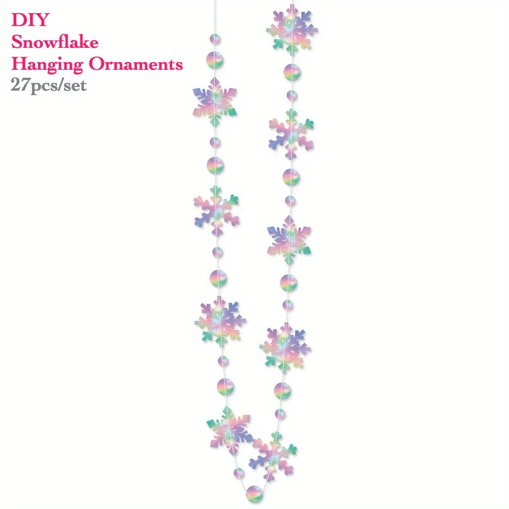 Decorative Snowflake Hanging Ornaments, DIY Snowflake Party Decor for Christmas, New Year, Winter Decor, As Gifts & Nice Decor
