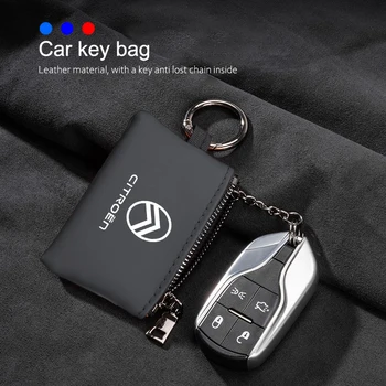 Portachiavi in pelle per auto Portachiavi Mini custodia Accessori auto per Citroen Celysee C6 C3 C5 C1 C2 C4 Aircross Picasso Cactus