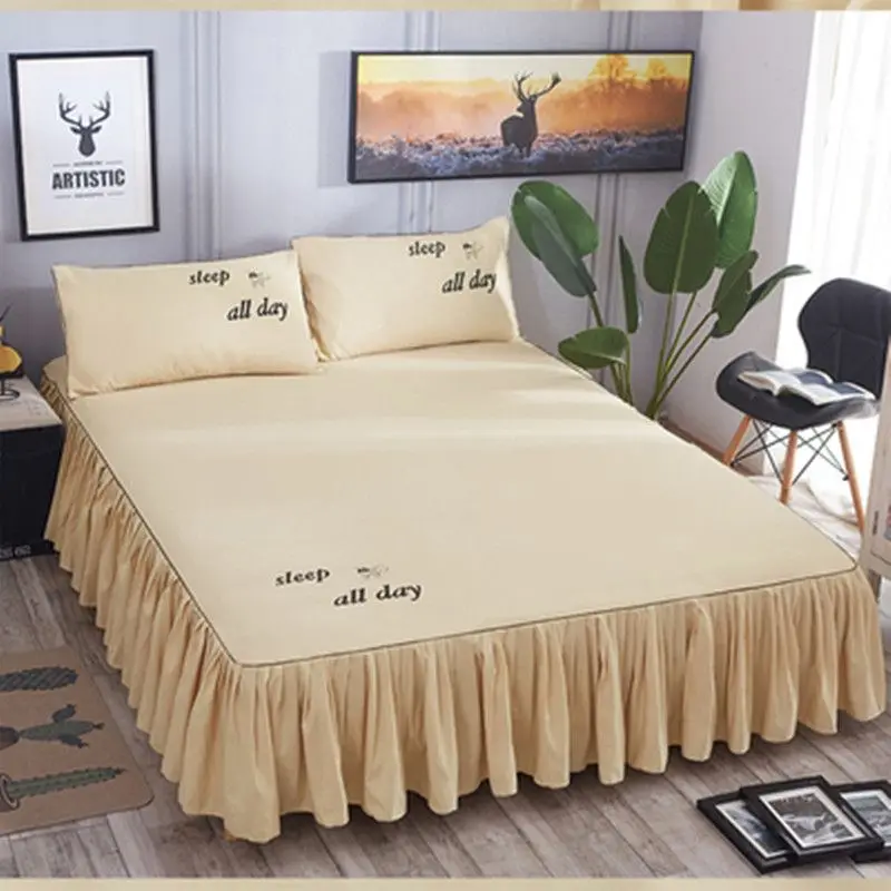 thumbnail image 1 of Protector de colchón para hotel Solid Home, funda de cama, sábana, falda de cama, colcha, funda de colchón antideslizante, ropa de cama, falda de cama, funda de almohada, 1 of 5