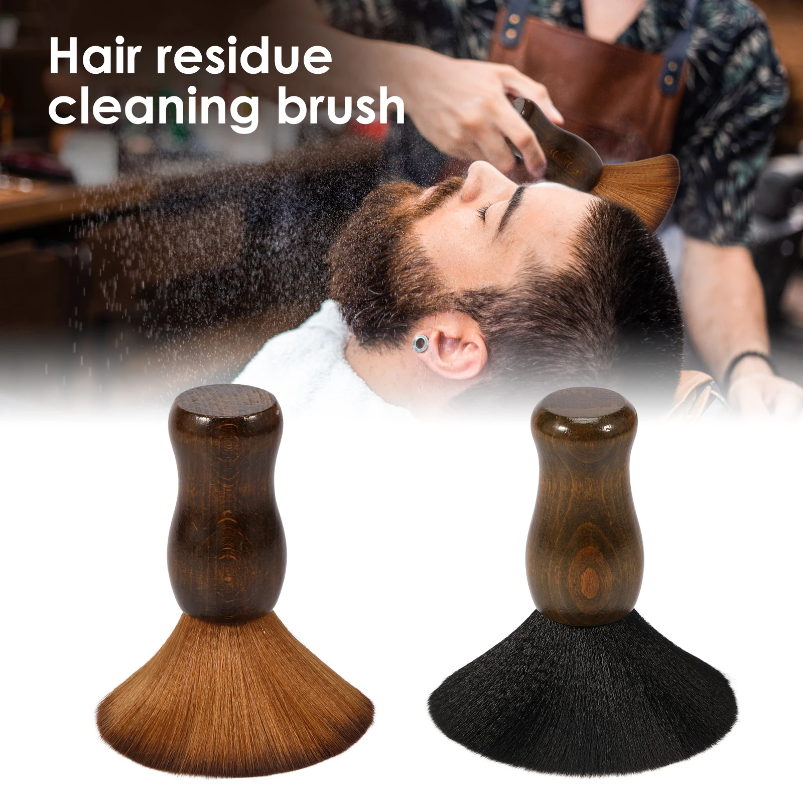 Wooden Handle Hair Brush for Salon Barber Cutting
