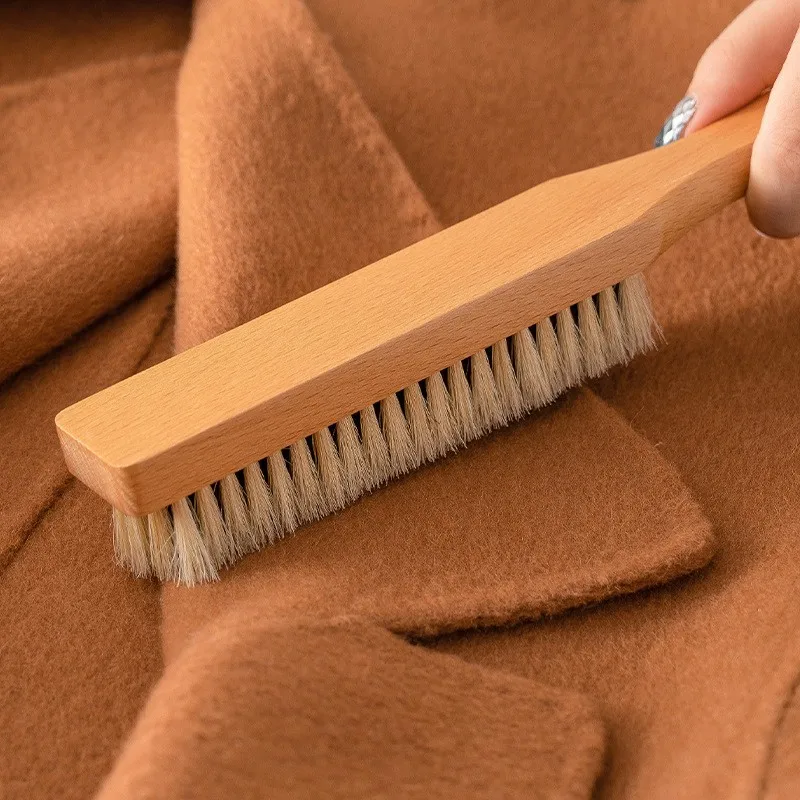 Wooden Pighair Coat Cleaning Cloth Dedusting fuzz remover With Long Handle Custom Logo Multifunctional Clothes care 6