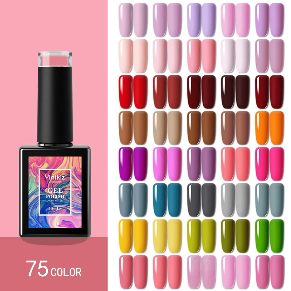 Solid Color Nail Gel Polish Semi Permanent Gellack Nail Art Salon 75