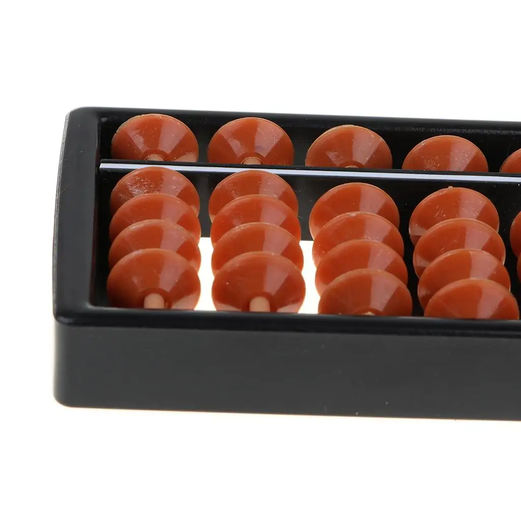 7 Rods Brown Beads Arithmetic Abacus Soroban Calculating Frame Kids Mathematical Teaching Aids Educational Toy