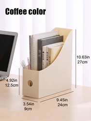 Compact Adjustable Bookshelf and File Organizer (Coffee - color)