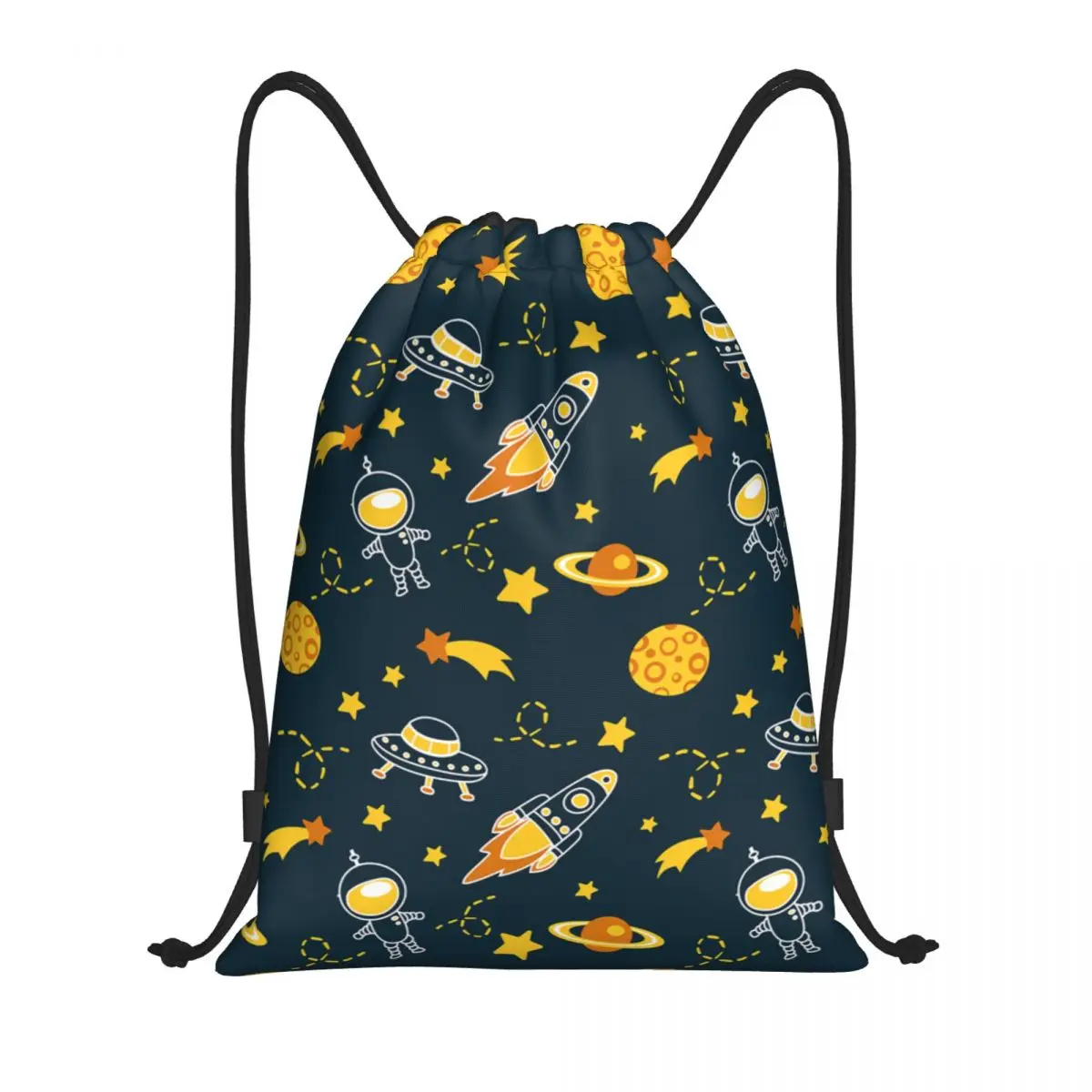 

Space Rocket Galaxy Planet Drawstring Backpack Bags Lightweight Universe Astronaut Spaceship Gym Sackpack Sacks for Traveling