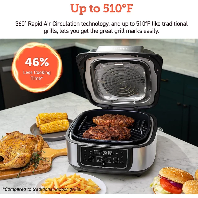 COSORI Electric Smokeless Indoor Grill & Smart XL Air Fryer Combo