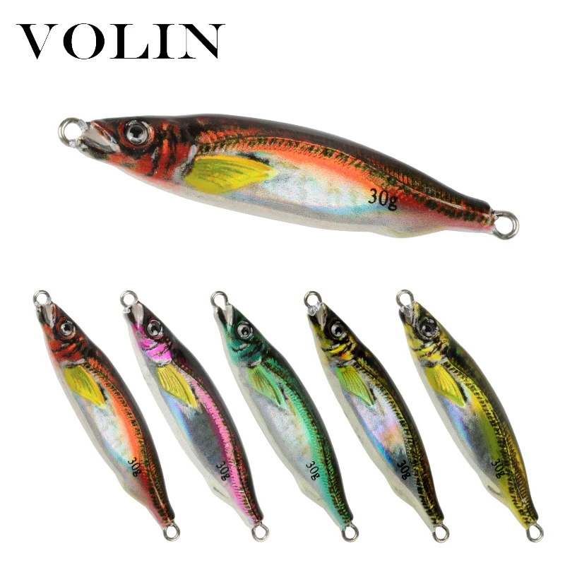 

VOLIN NEW 3D Metal Fishing Lure 10g 15g 20g 25g 30g 40g 60g 80g Sea Fishing Bait Artificial Lure Longcast Sinking Fishing Lure