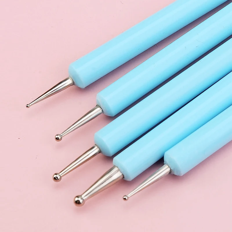 5 double head rhinestone nail carving pen auxiliary tools, manual clay modeling, fondant cake baking tool pen