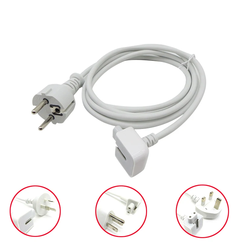 Adaptador de Alimentação ac com Cabo de Extensão para Apple Macbook Pro Air Ipad Carregador de Parede 1.8m ue Eua au uk Plug