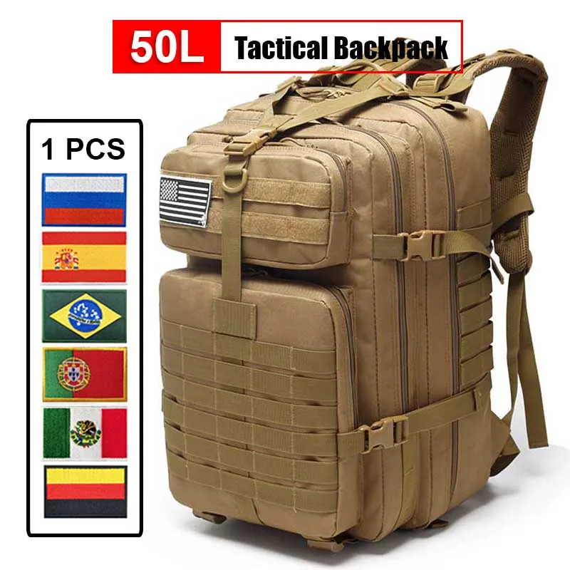 

Военная Сумка для кемпинга 30 л 50 л, мужской армейский тактический рюкзак 900D, нейлоновая охотничья сумка, водонепроницаемый дорожный рюкзак