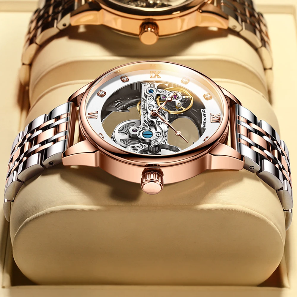 2024 New GUANQIN Men's Watches Top Luxury Men Mechanical Wristwatches Automatic Watch For Men Stainless Steel Waterproof Clock