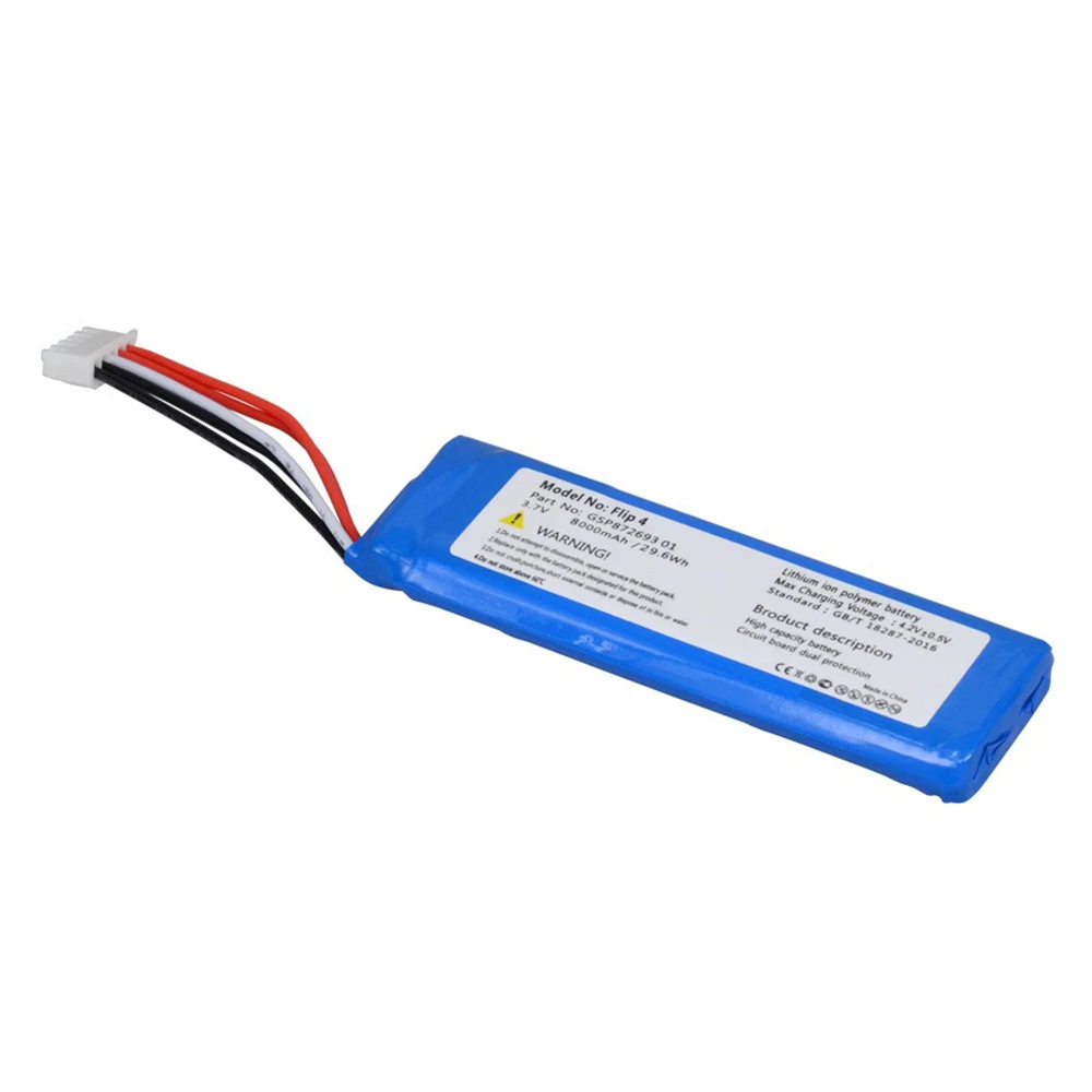Rechargeable Battery 3.7v Battery For JBL Flip 4 Flip4 8000mAh Rechargeable Battery GSP872693 01 For JBL Speaker Flip 4 Flip4 Special Edition