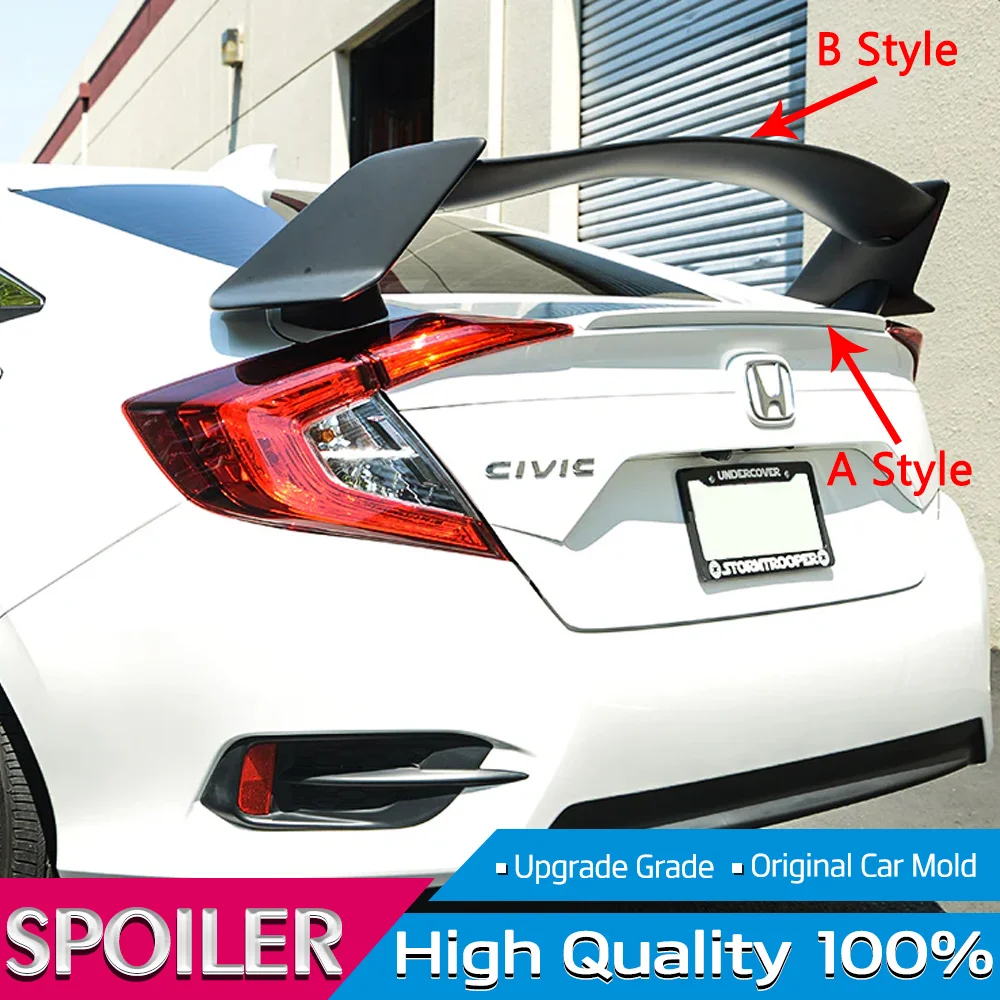 Type-R Style Rear Trunk Lip Spoiler Wing Car Accessories For Honda ...