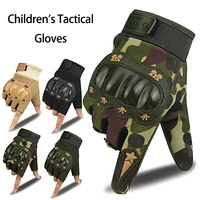 Children Tactical Gloves Cycling Knuckle Protection Hard Shell Gloves Boy Girl Balance Bike Military Rollerblading Kids Gloves 1