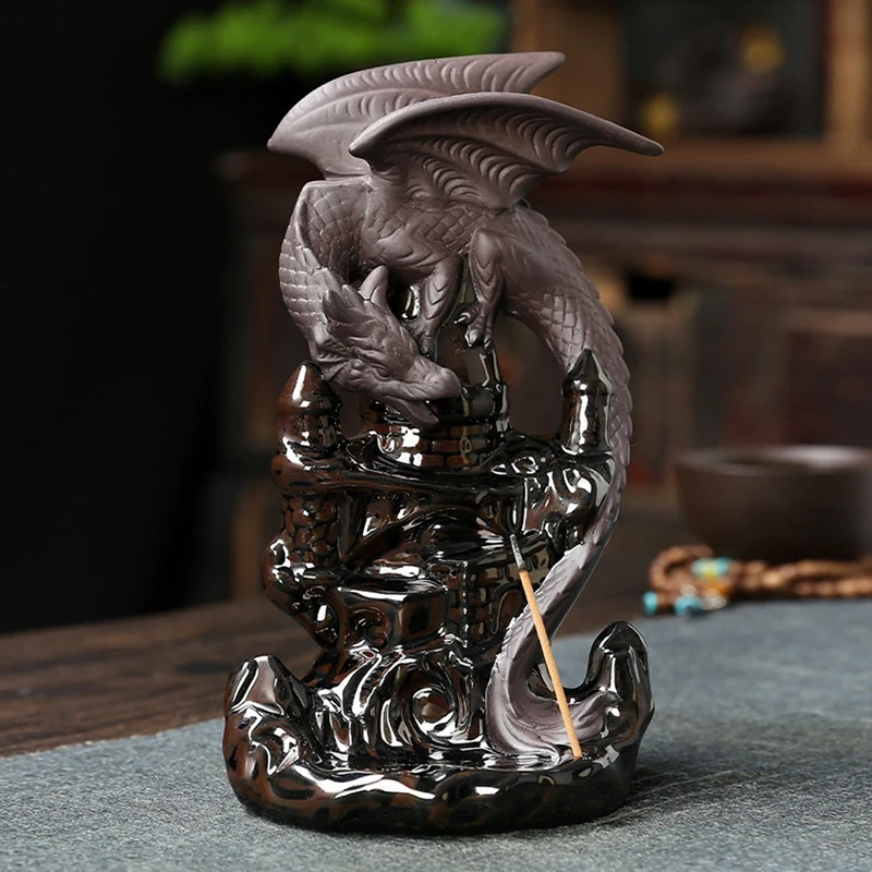

New Dragon Incense Backflow Burner Holder Ceramic Incense Cone Holder For Aromatherapy Ornament Party Home Decor