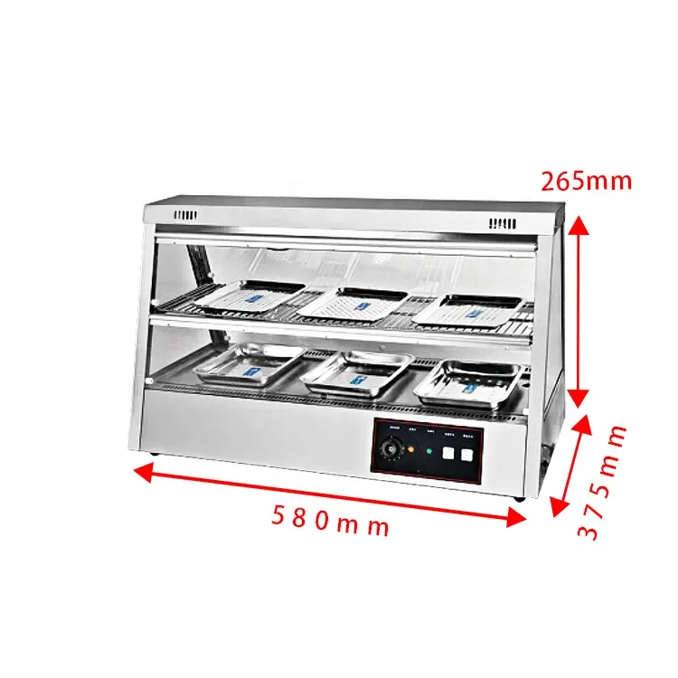Restaurant Equipment For Sale Large Stainless Steel Food Warmer Vertical Food Display Warmer Display Hot Showcase