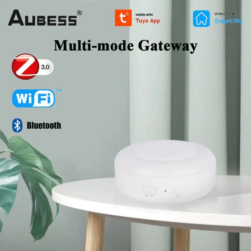 

Aubess Tuya WiFi смартфон-совместимый многорежимный шлюз с сигнализацией, беспроводной датчик окон и дверей, умный дом через приложение Smart Life