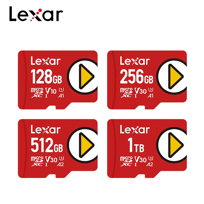  렉서 플레이 MicroSDXC 128GB A1 V10 TF 카드 256GB 512GB V30 A2 1TB 메모리 카드 마이크로 SD 카드 닌텐도 스위치/NS 라이트용