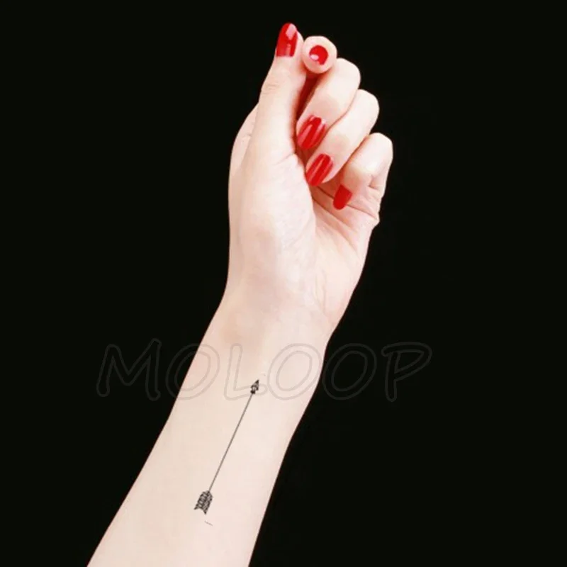 

Water Transfer Tattoo Black Arrow Tattoo Body Art Waterproof Temporary Fake Flash Tattoo for Man Woman Kid 10.5*6cm