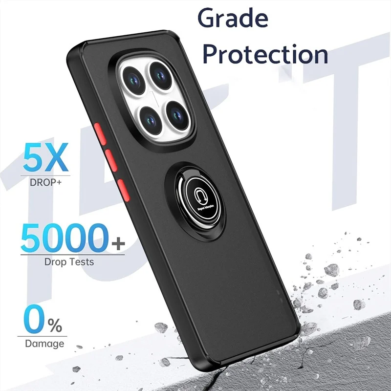 Enhanced Shockproof Armor Case with Matte Hard PC Back and Ring Stand Holder