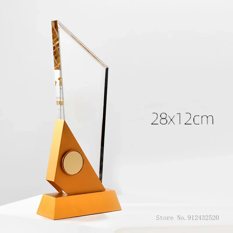 Customized Electroplating Metal Trophy for Home Decoration, Custom Crystal, Gold, Silver, Copper, Creative Activity Souvenir 1Pc