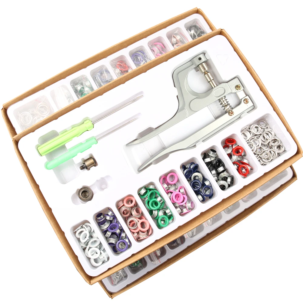 3-10mm Metal Eyelets Grommet Multifunctional Punching Tool DIY Round Rings for Shoes Scrapbooking Leather Craft Tools Kit