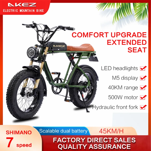 AKEZ Mountain E-bike Snow Tires Electric Bicycle Retro Motorcycle: The Ultimate High Performance Electric Motorcycle