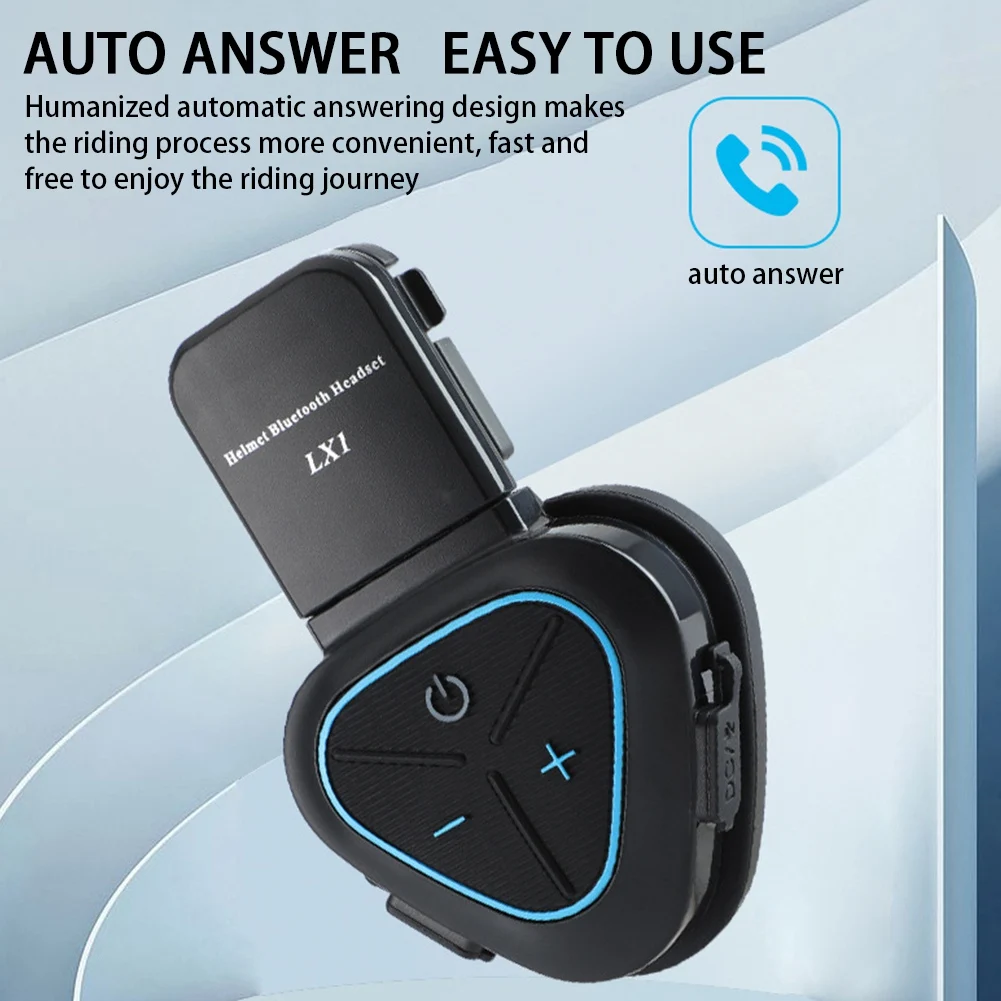 Casque Bluetooth spécial moto LX1, casque CVC portable, suppression intelligente du bruit, casque à emporter, bleu, été