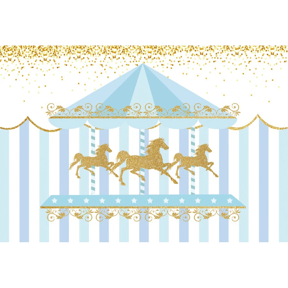 Baby Shower Carousel Party Photography Backdrops for Photo Studio