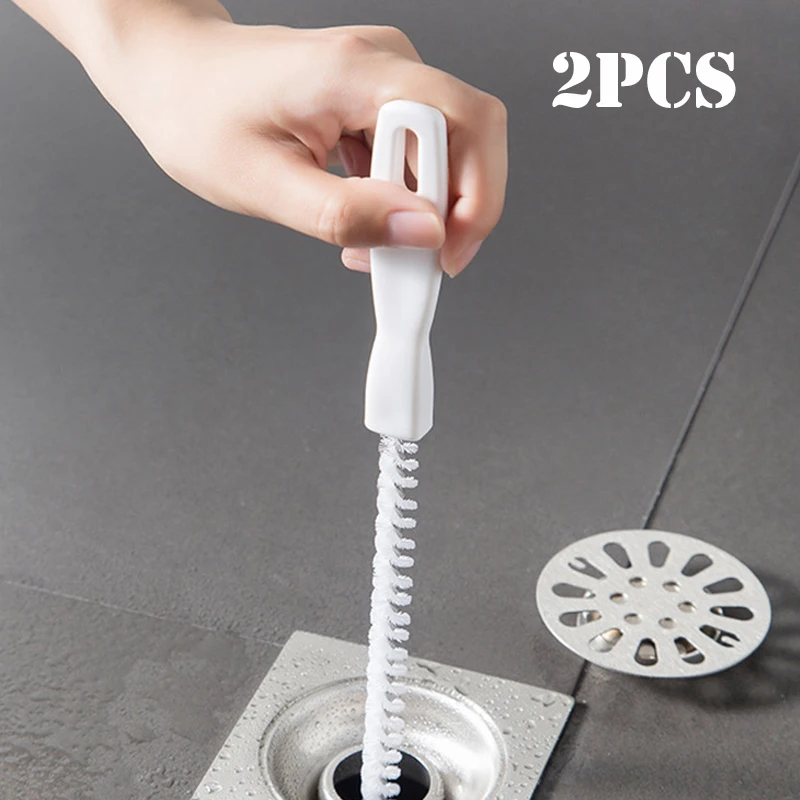 1/2pcs Drain Cleaner Pipe Dredging Brush Bathroom Hair Sewer Sink Cleaning Brush Flexible Cleaner Clog Plug Hole Remover Tool