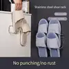 Stainless Steel Shoes Rack Wall Mounted Shoes Holder Hanger Slipper Storage Rack Shelf Shoes Hanging Holder Bathroom Organizer 5