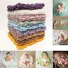 Newborn Photography Props Fine Grid Elastic Fabric Mat Baby Photo Shoot Studio Accessories Soft Baby Blanket Milestone Wrap 1