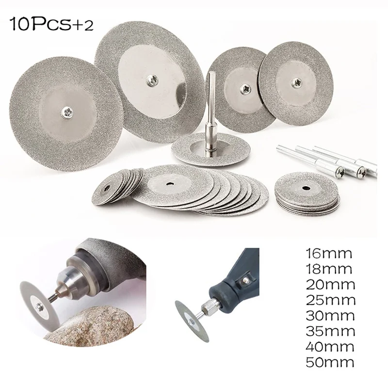 10 Pcs Diamond Cutting Off Disc Saw Blade Grinding Wheel for Dremel Rotary Kit 