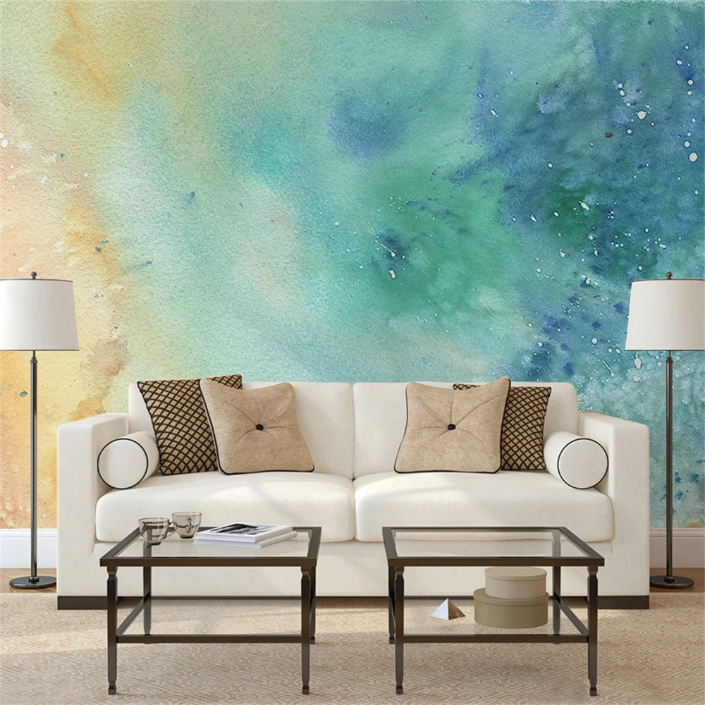 Custom Nordic Ocean Beach Mural Oil Painting Abstract Wind wallpapers for Living Room Sofa waterproof wallpaper for bedroom
