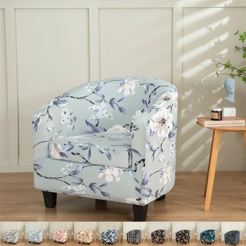 Floral Prints Single Armchair Cover Relax Spandex Single Seater Tub