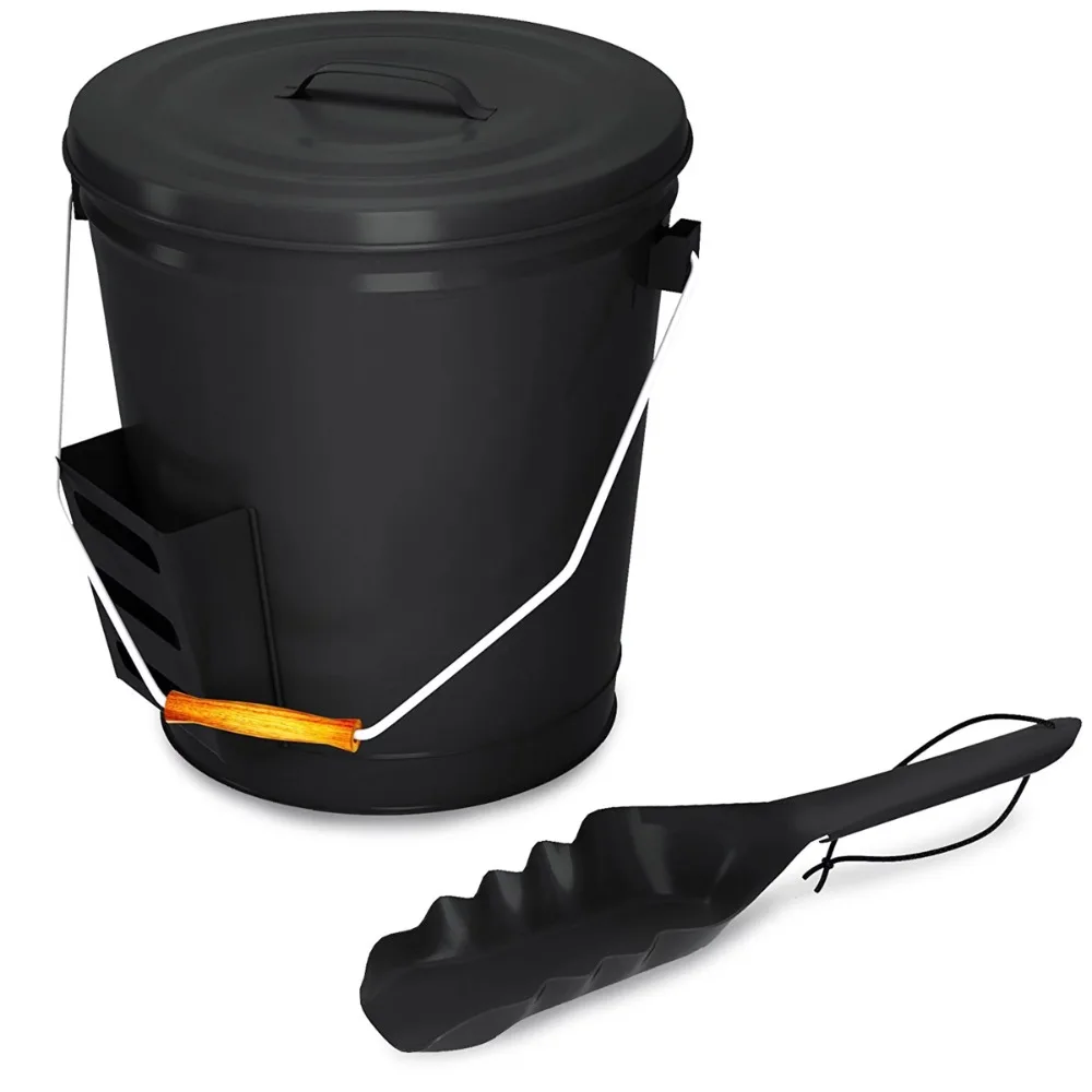 475-gallon-metal-ash-bucket-with-lid-and-shovel-black