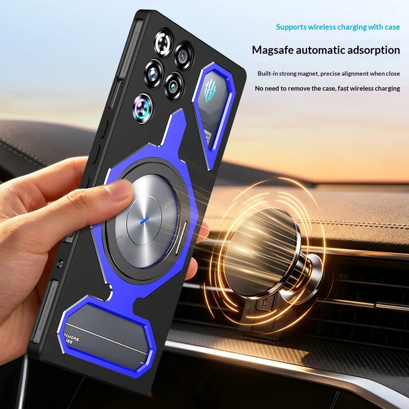 Enhanced Shockproof Gaming Phone Cover with Aluminum Alloy and Magnetic Ring Stand