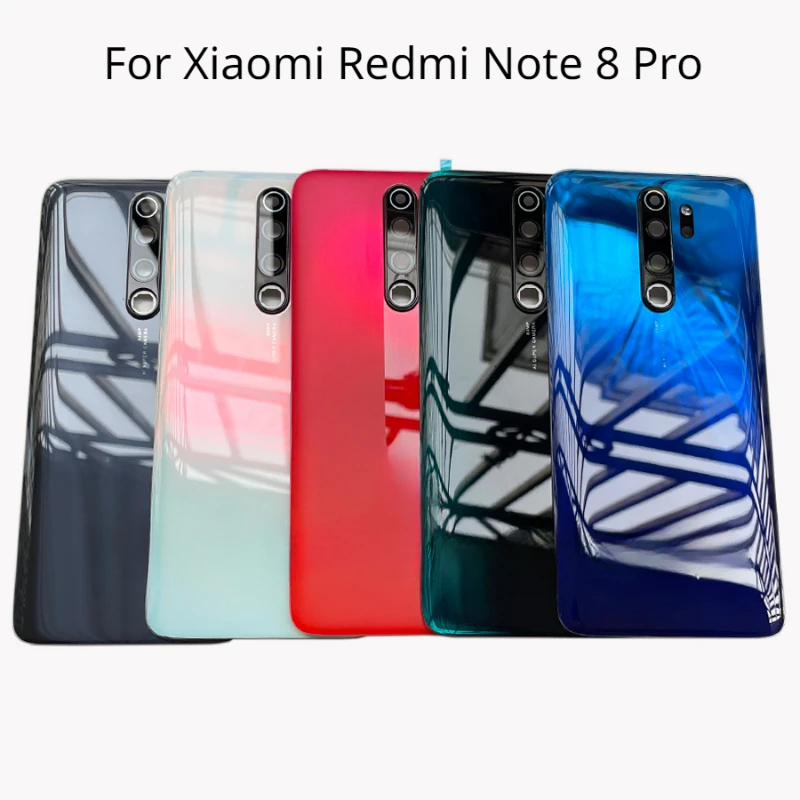 

Задняя стеклянная крышка для Xiaomi Redmi Note 8 Pro, задняя крышка для замены жесткого аккумулятора, задняя крышка корпуса