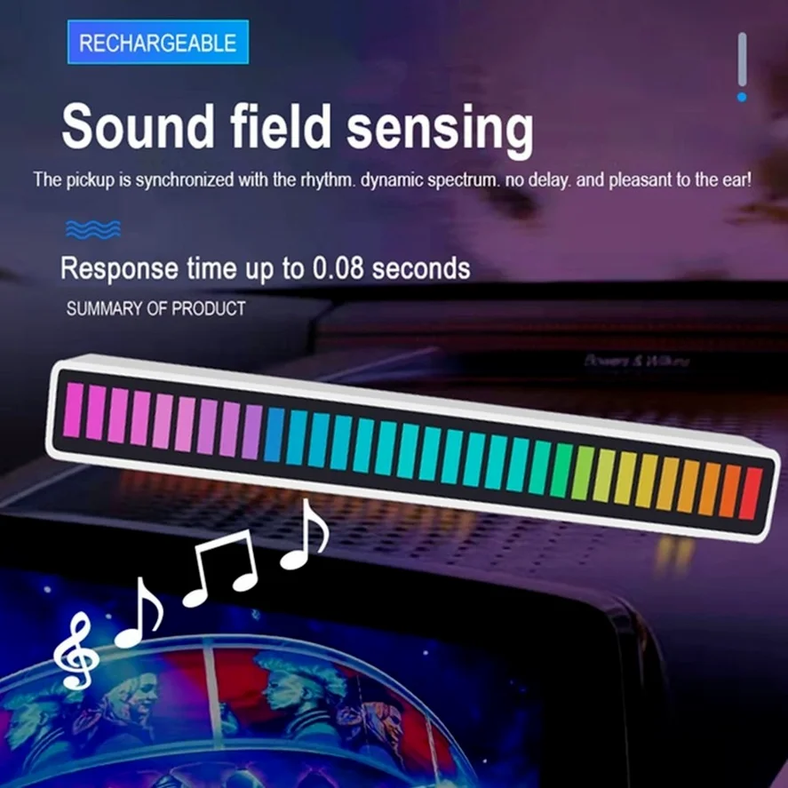RGB Sound control LED light strip control pickup voice activated rhythm lights color ambient light bar of music Ambient Light led light strips led atmosphere lights music rhythm light music rhythm lamp