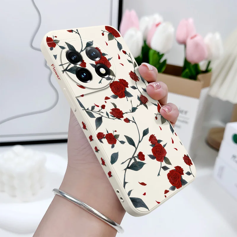 Flowering Rose Liquid Silicone Phone Case Cover
