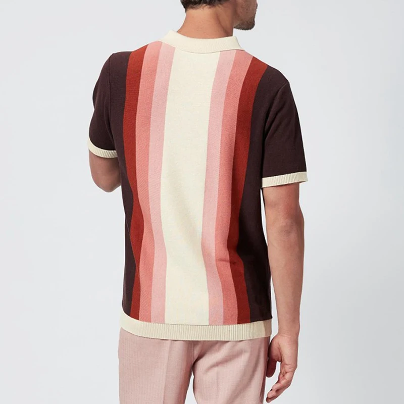 Contrast Color Striped Knitted Polo Shirt Mens Summer New Casual Short Sleeve Slim Polos For Men Daily Leisure Button Lapel Tops 11 Sa3df2c3c00394cb59ad4264c8a8d432bO