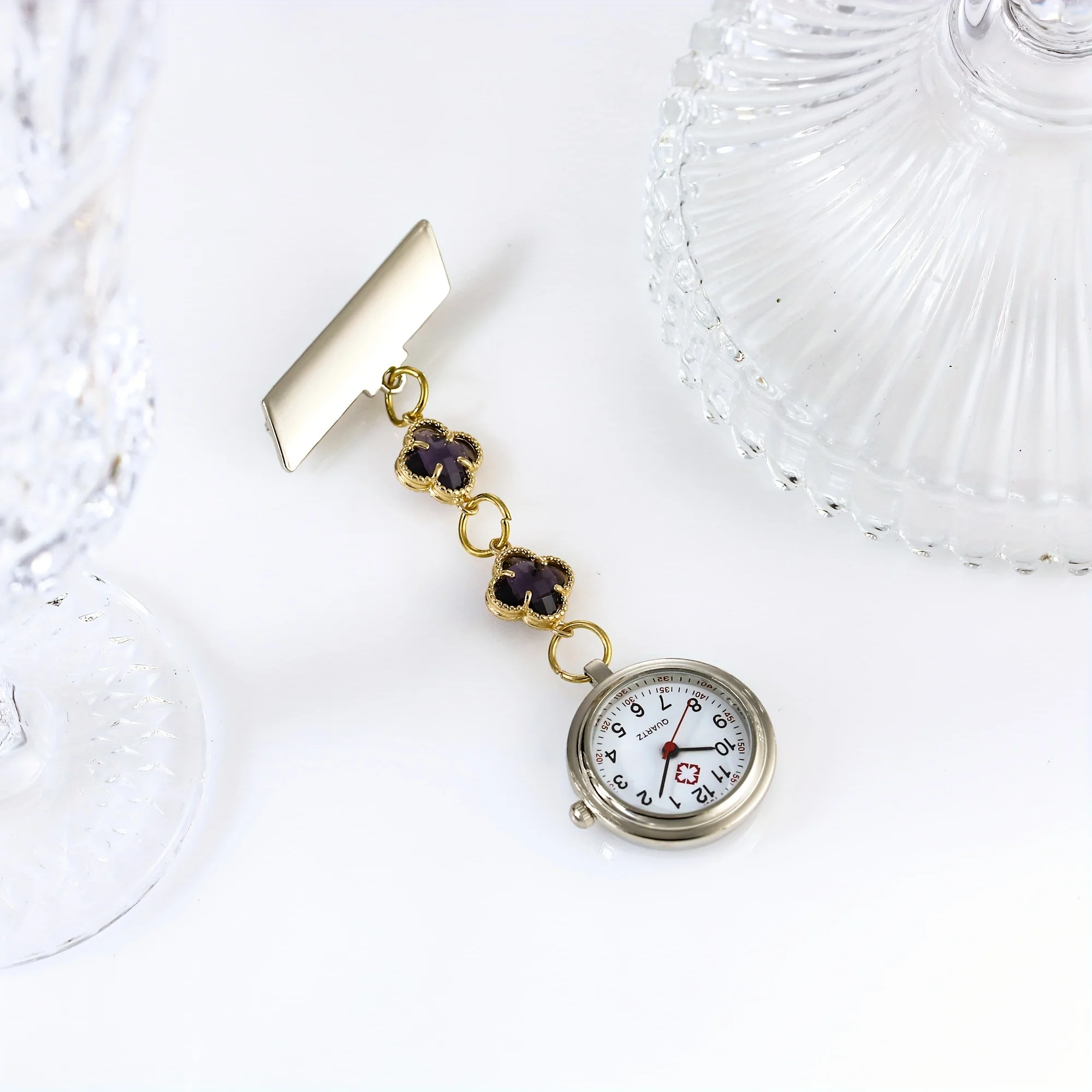 Fashionable Quartz Nurse Pocket Watch - Cute and Simple Design