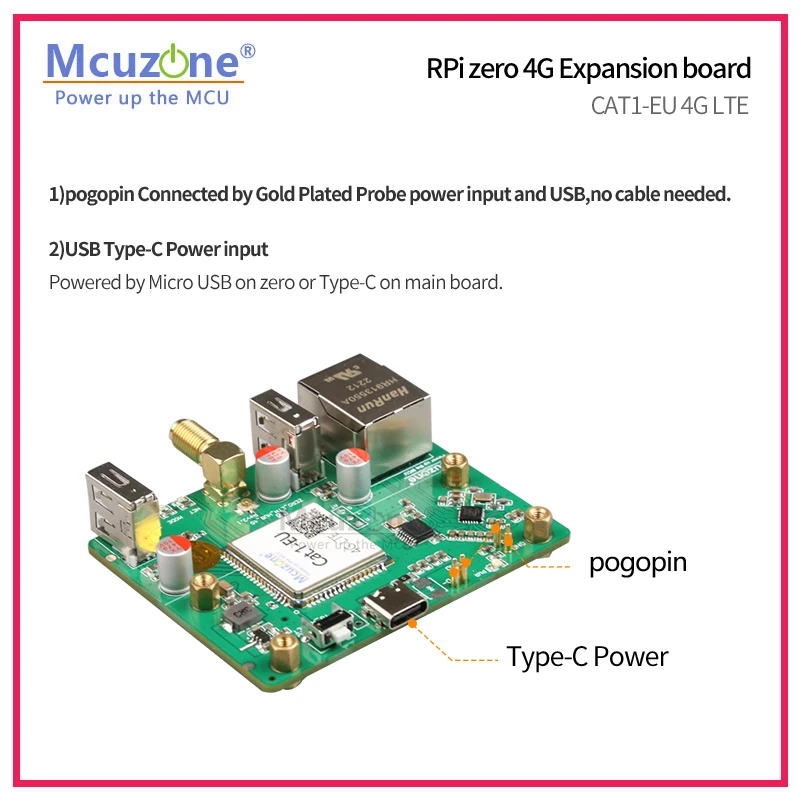 Placa de Expansão Ethernet Zero para Raspberry pi Zero Cat1-eu 4g Lte 100mbps Zero Wh2w Hub Usb Esim Rs485para Isolamento de Energia - Imagem 5