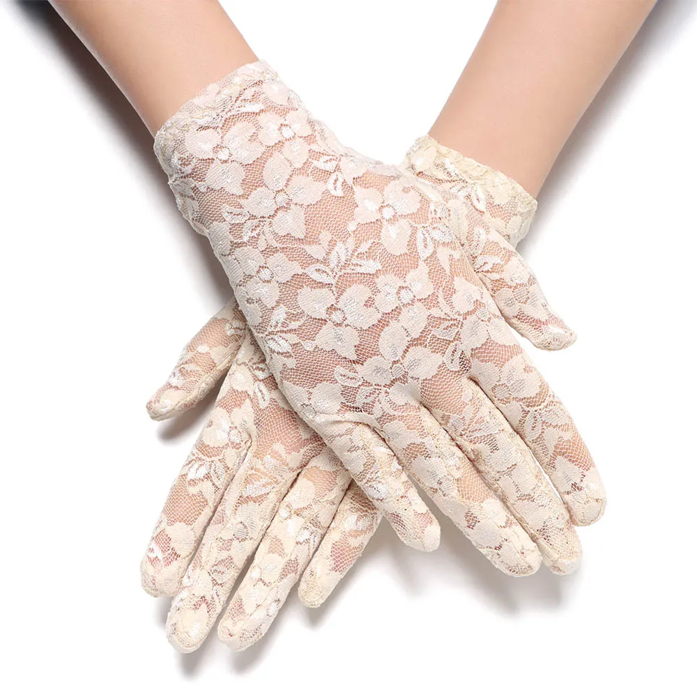 Party Sexy Dressy Women Lace Gloves Paragraph Wedding Mittens Accessories Full Finger Girls lace gloves