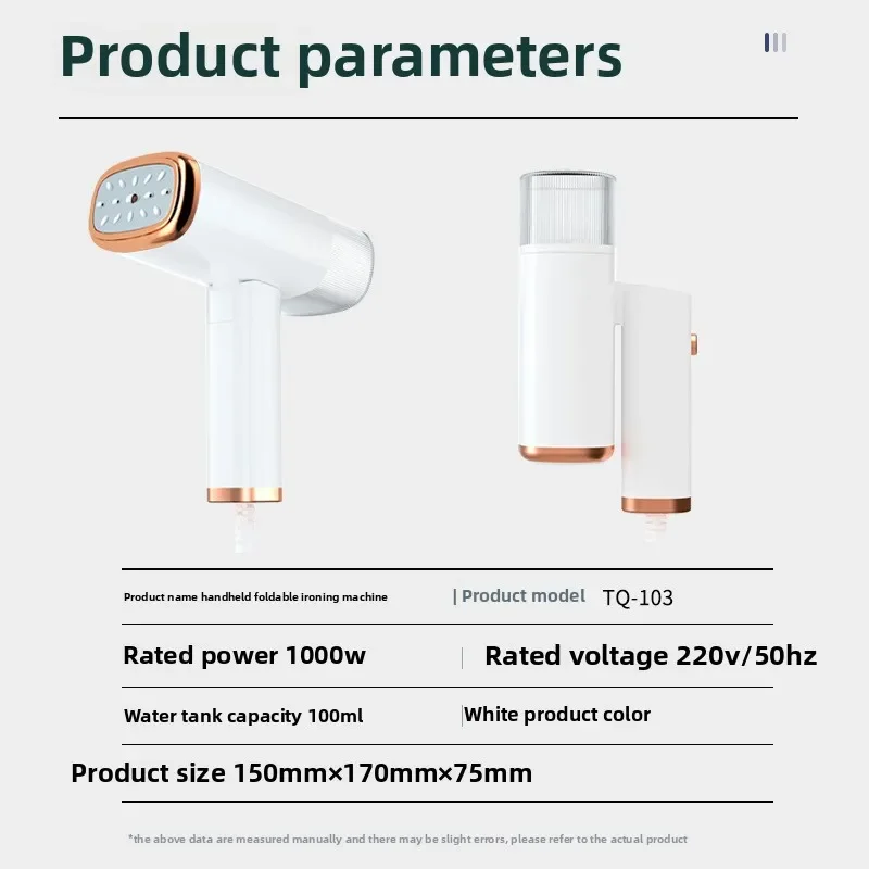 Description Picture 4 of itemHandheld Steam Hanging Iron Foldable Handle 1000W Fast Heating Iron Portable Dormitory Travel Travel Ironing Clothes Steam Brush